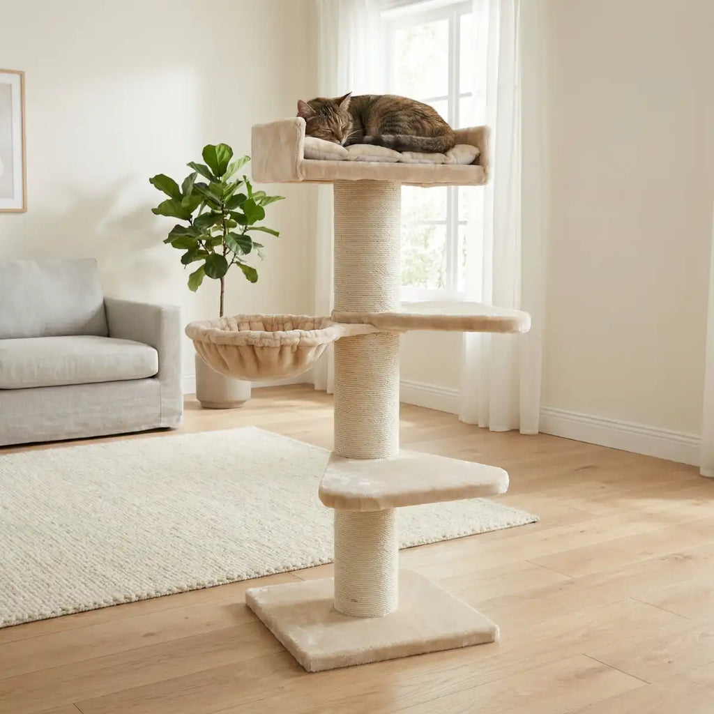 NordDjur Kratträd för stora katter 155 cm, beige