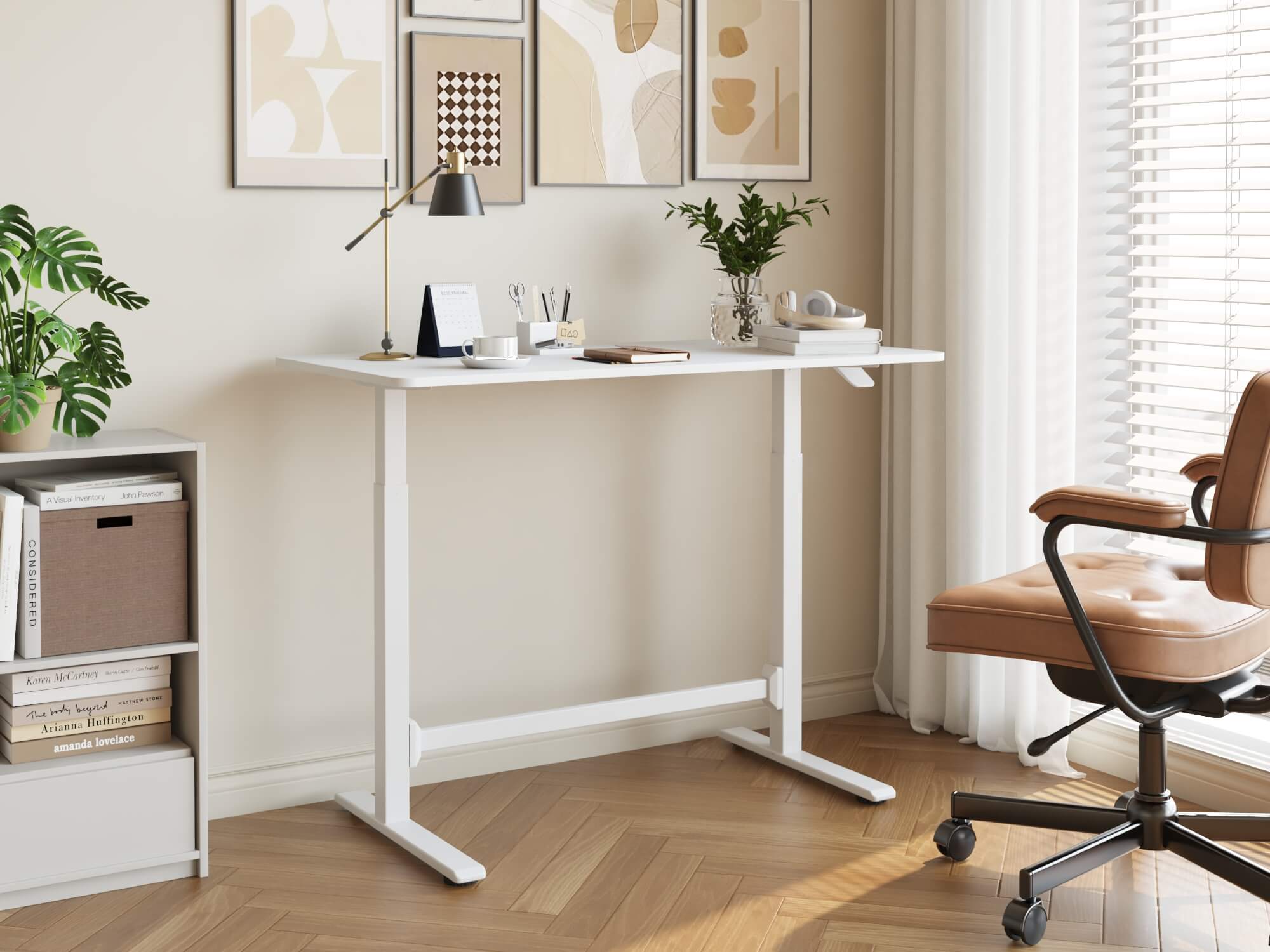 Pohjola Indoor Säätöpöytä Kaasujousella 120 x 60cm, Valkoinen