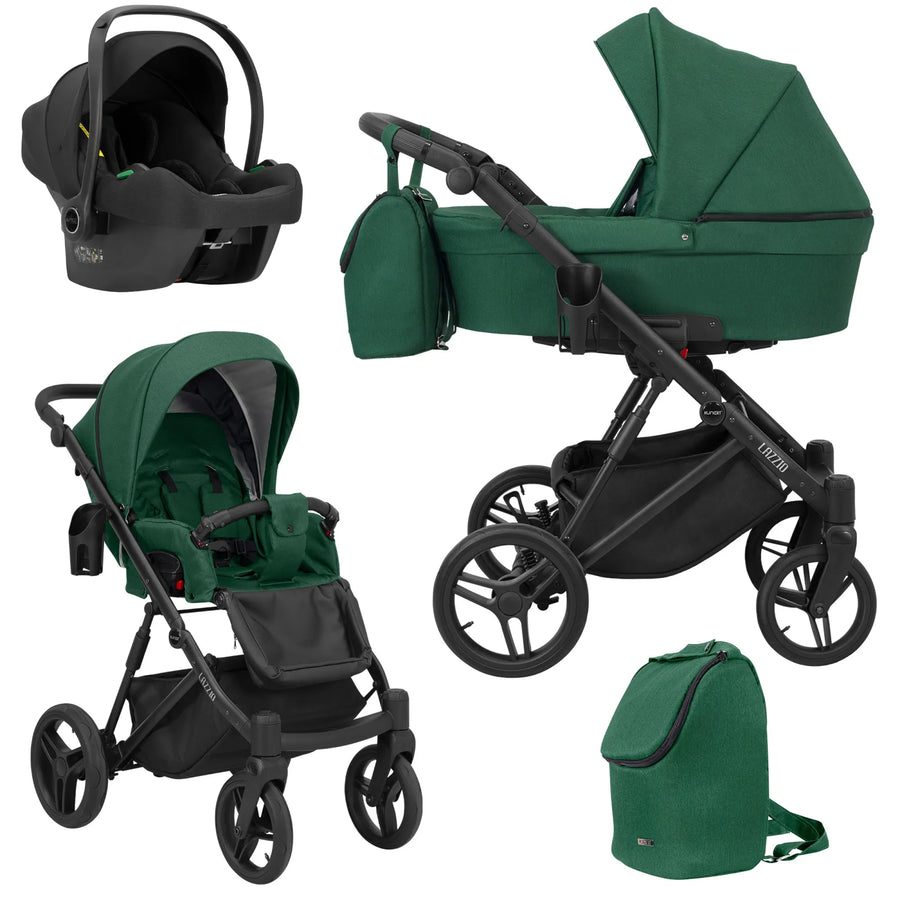 Kunert Lazzio 3-in-1 yhdistelmävaunut Cosmo-turvakaukalolla, useita värejä