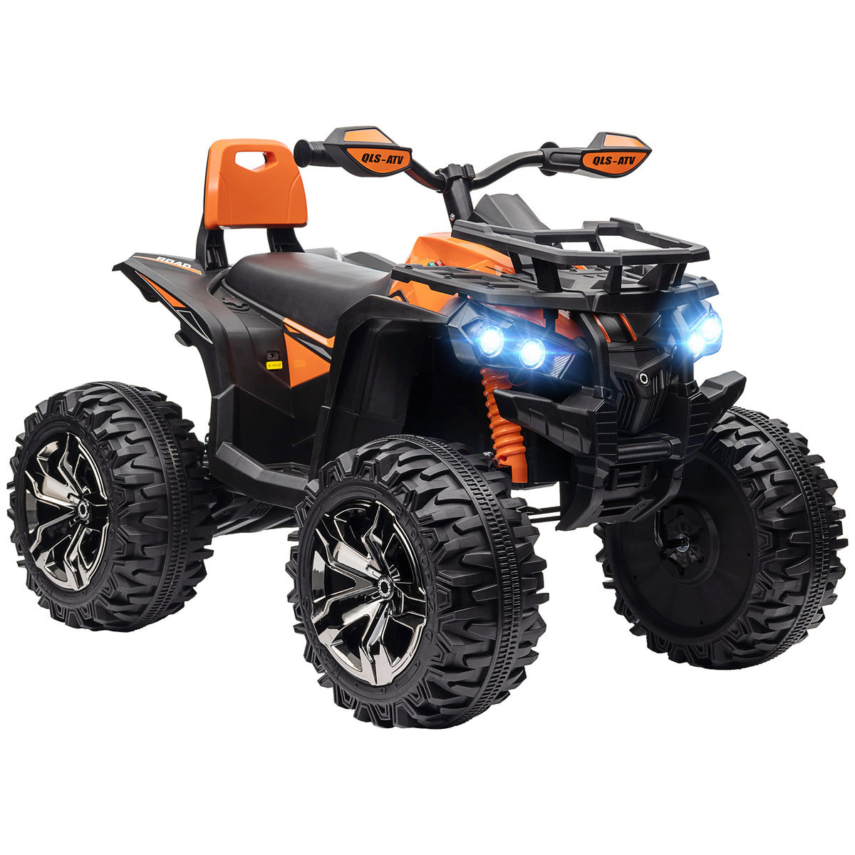 Lasten sähkömönkijä 12V, 3–8 km/h, LED-ajovalo ja musiikki, 3–5 v, oranssi
