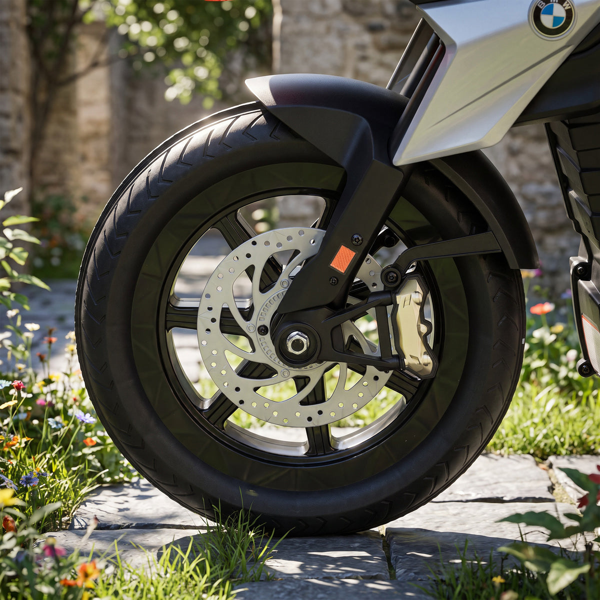 Lasten sähkömoottoripyörä BMW G 310 GS 12V litiumakulla, kahvakaasu, tukipyörät, punainen