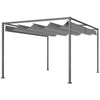 Pergola liukukatolla, 4 x 3 m, tummanharmaa