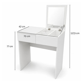 Sminkbord Ilona med utfällbar spegel,  70 x 42 x 77 cm