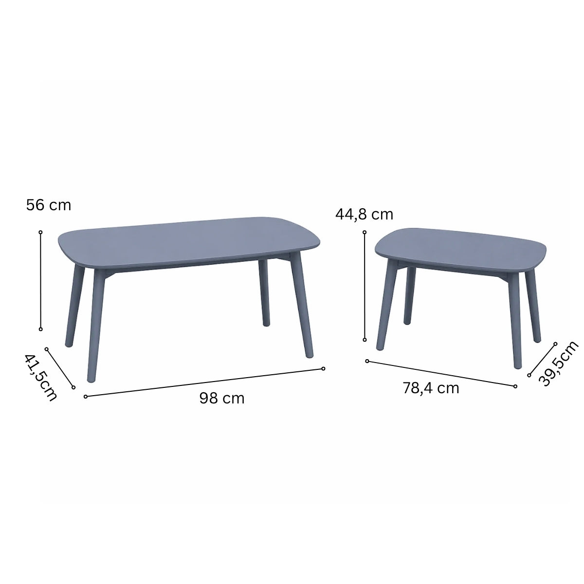 Ulkosohvaryhmä 3+2+1+1 – kaksi pöytää, 12 cm pehmusteet, alumiinirunko