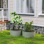 Pyöreät sinkityt kasvatusaltaat, 2 kpl, Ø60 x 30 cm, vihreä