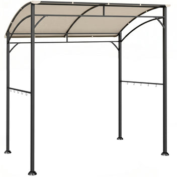 Grillikatos paloa hidastavalla katolla ja välinekoukuilla, 2,15 x 1,5 m, beige/musta