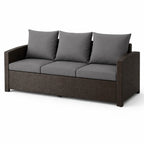 3-sitsig utomhussoffa 175 x 60 x 74 cm EMMA – polyrotting, stålram, svart/grå