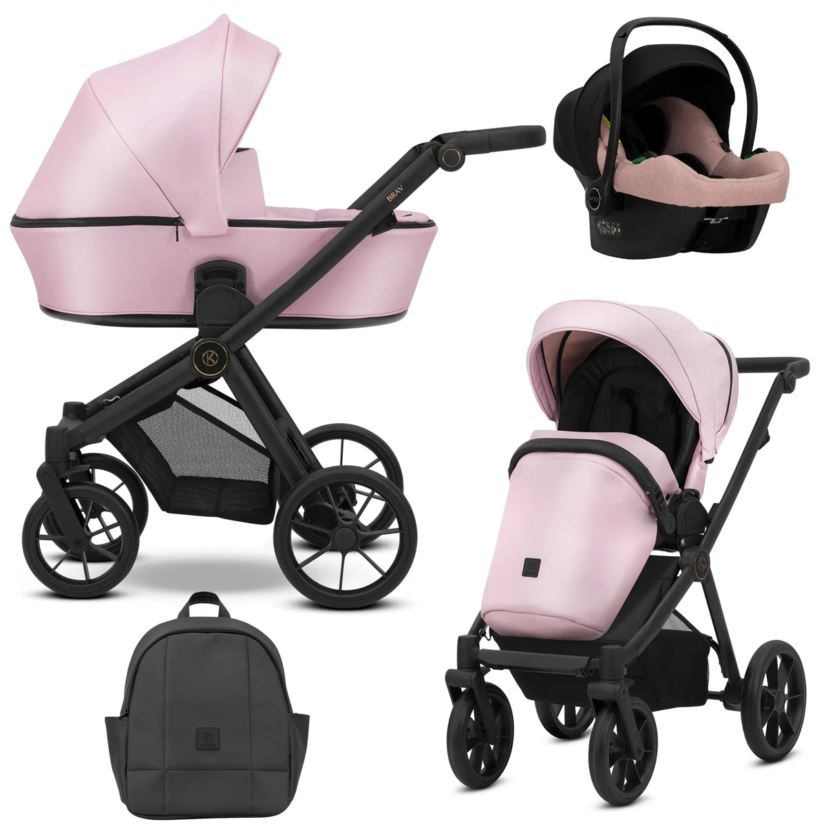 Kunert Brav 3-in-1 yhdistelmävaunut Cosmo-turvakaukalolla, useita värejä