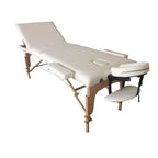 POHJOLAN URHEILUTARVIKE Taitettava Matkahierontapöytä 3V Puinen, 195x68cm, Valkoinen