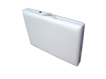 Massagebänk 195 x 70 cm, vit – 2 zoner, 225 kg, aluminiumram