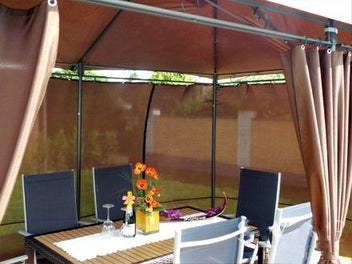 LED Minzo sidogardinpaviljong 3x4m Grå