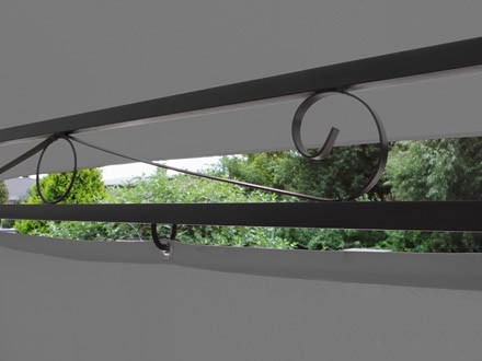 LED Minzo sidogardinpaviljong 3x4m Grå