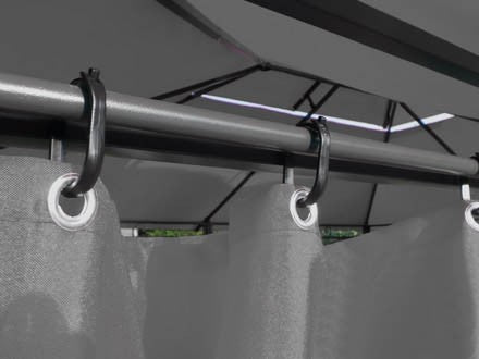 LED Minzo sivuverhopaviljonki 3x4m Harmaa