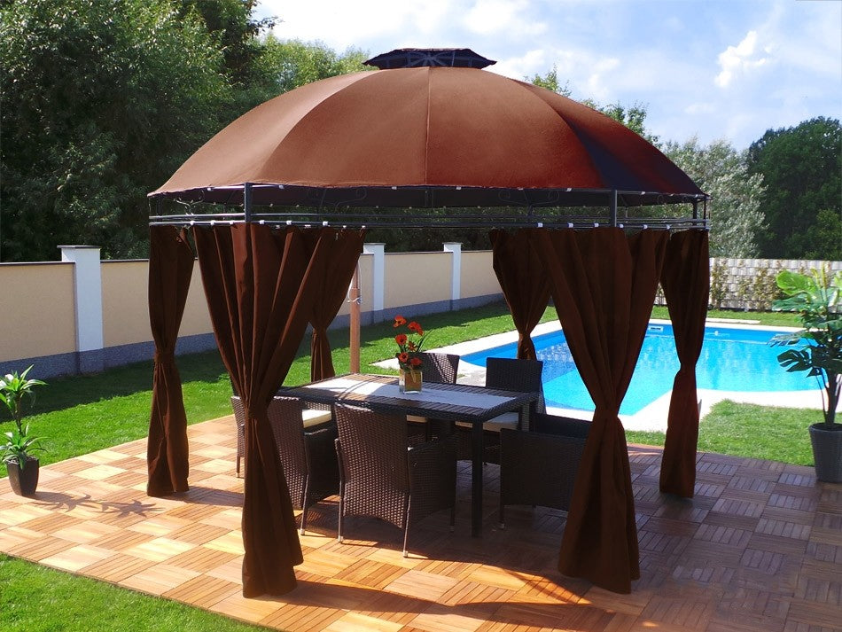 Lavo LED pyöreä paviljonki Ø350cm Ruskea