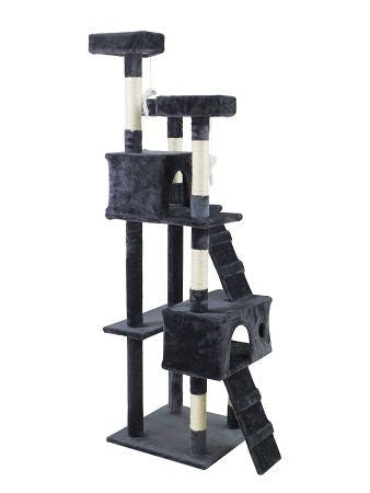 POHJOLAN LEMMIKKITARVIKE Kissan kiipeily-/raapimispuu 170 cm, Tumman Harmaa