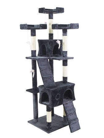 POHJOLAN LEMMIKKITARVIKE Kissan kiipeily-/raapimispuu 170 cm, Tumman Harmaa