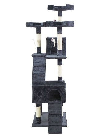 POHJOLAN LEMMIKKITARVIKE Kissan kiipeily-/raapimispuu 170 cm, Tumman Harmaa