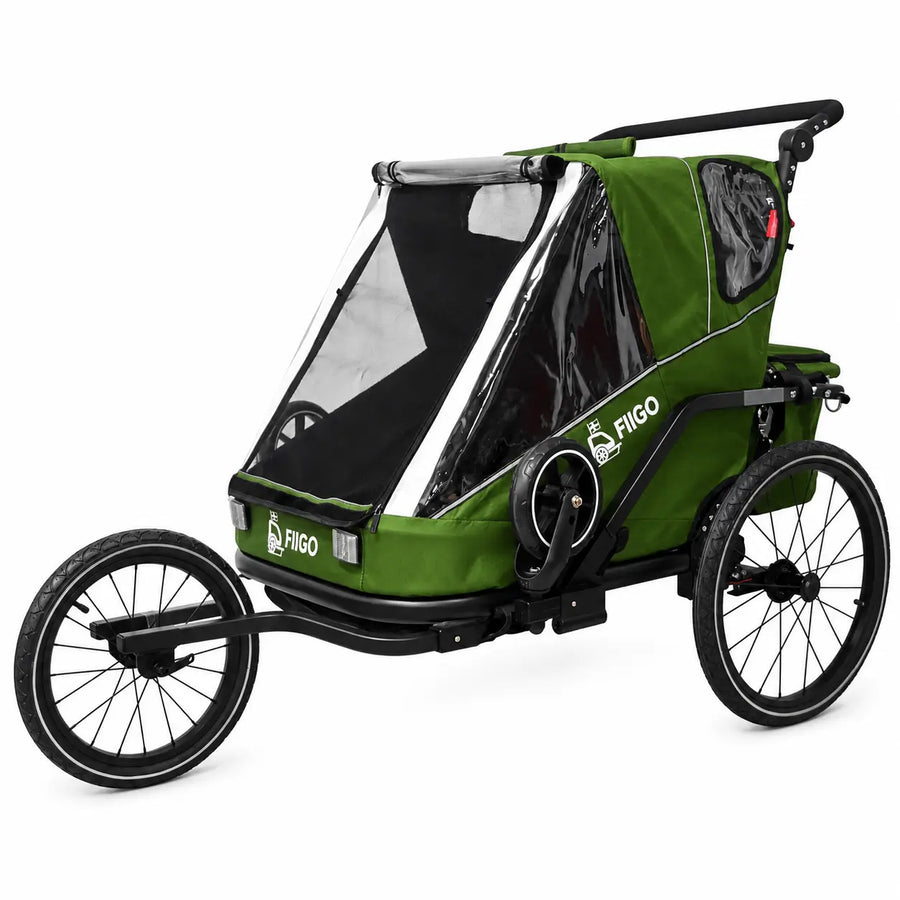 Fiigo Cykelkärra för 1–2 barn, grön