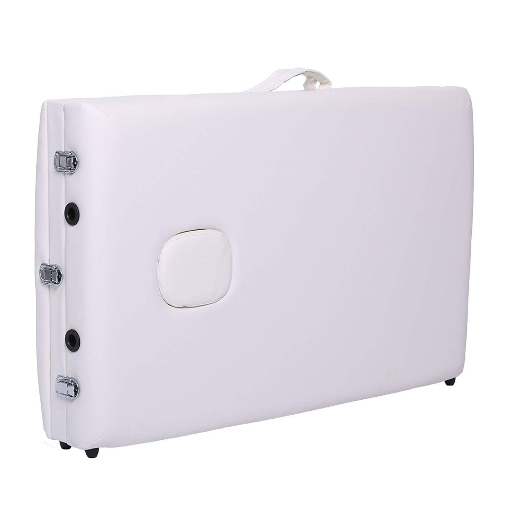 POHJOLAN URHEILUTARVIKE Taitettava Matkahierontapöytä 3V Puinen, 195x68cm, Valkoinen