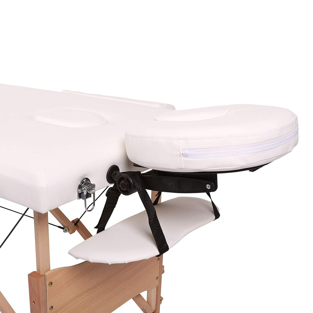 POHJOLAN URHEILUTARVIKE Taitettava Matkahierontapöytä 3V Puinen, 195x68cm, Valkoinen