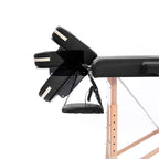 POHJOLAN URHEILUTARVIKE Taitettava Matkahierontapöytä 3V Puinen, 195x70cm, Musta