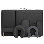 POHJOLAN URHEILUTARVIKE Taitettava Matkahierontapöytä 3V Puinen, 195x70cm, Musta