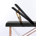 POHJOLAN URHEILUTARVIKE Taitettava Matkahierontapöytä 3V Puinen, 195x70cm, Musta