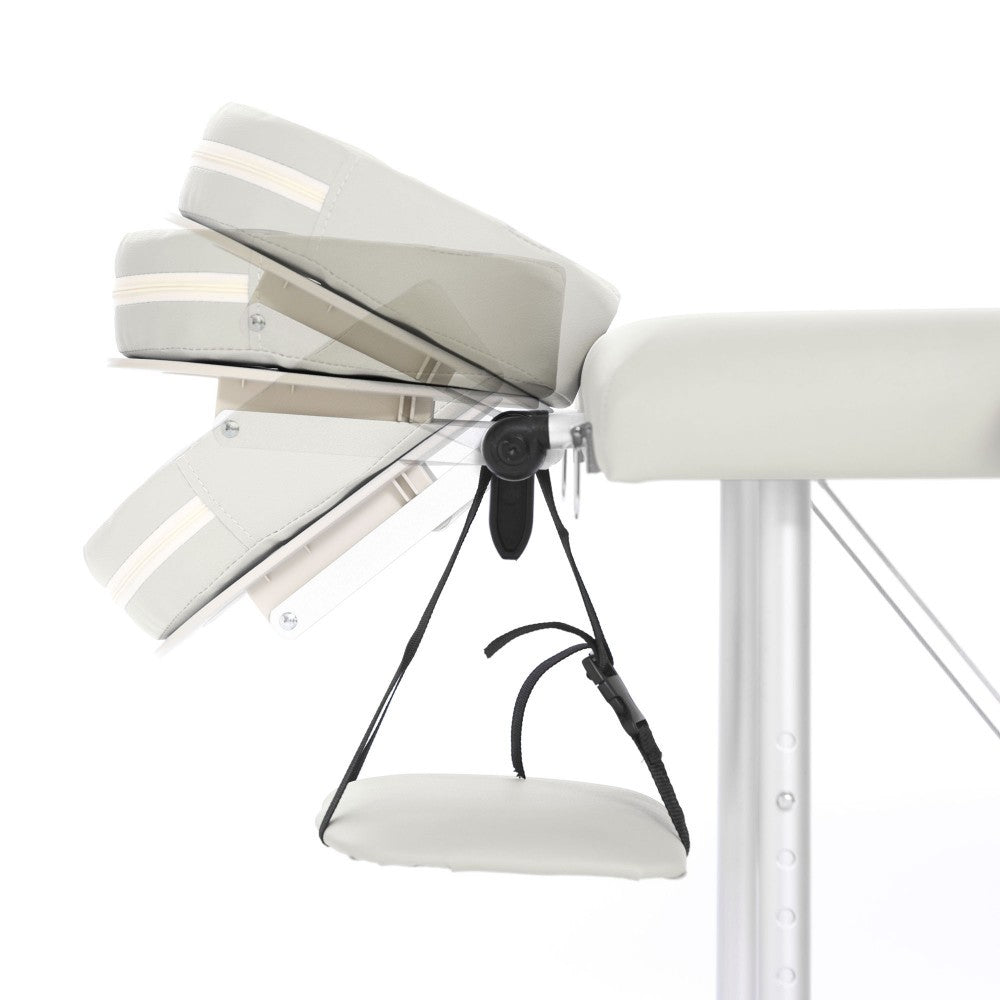 POHJOLAN URHEILUTARVIKE Taitettava Hierontapöytä Premium Alu 3V, 195x70cm, Valkoinen