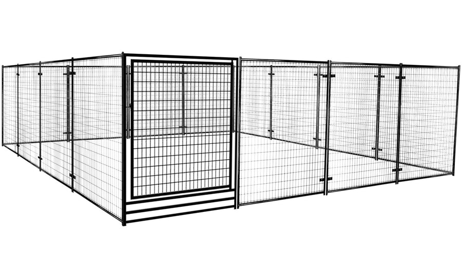 Koiratarha 36 m² – 6 x 6 x 1,82 m, galvanoitu teräs, musta