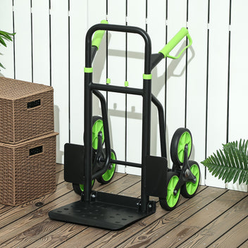 Porraskiipijä-nokkakärry kuudella pyörällä, kokoontaitettava, teräsrunko, 120 kg, vihreä