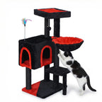 Pohjolan Lemmikkitarvike Kissan kiipeily-/raapimispuu 90 cm, Musta/Punainen