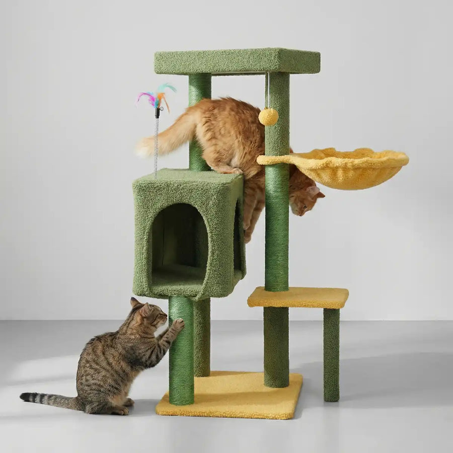 Kattklösbräda 90 cm – flernivå, hängmatta, 43 x 33 cm, grön