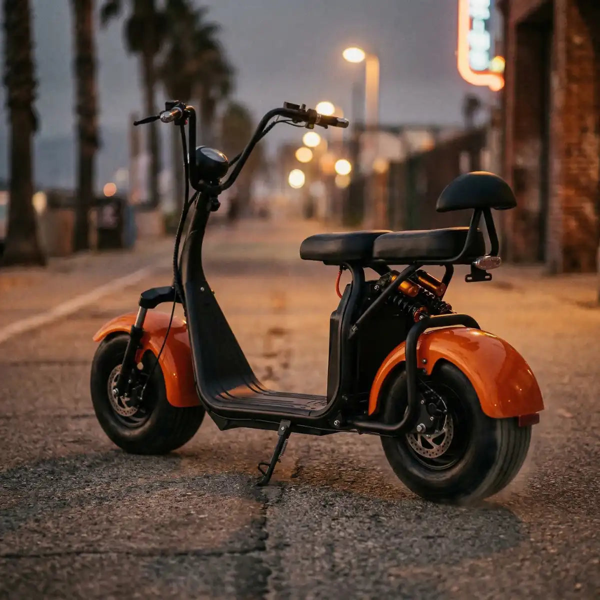 Pohjola Motors Sähköskootteri City 1000W 12AH, Musta Oranssi