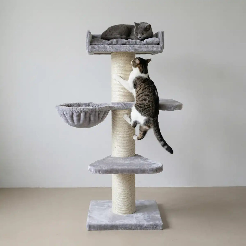 NordDjur Tjockt kattklössträd 155 cm för stora katter, ljusgrått