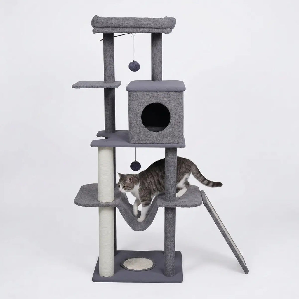 Pohjolan Lemmikkitarvike Kissan raapimispuu 138cm Harmaa