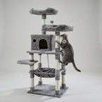 Pohjolan Lemmikkitarvike Kissan kiipeily-/raapimispuu 143 cm, vaalean harmaa