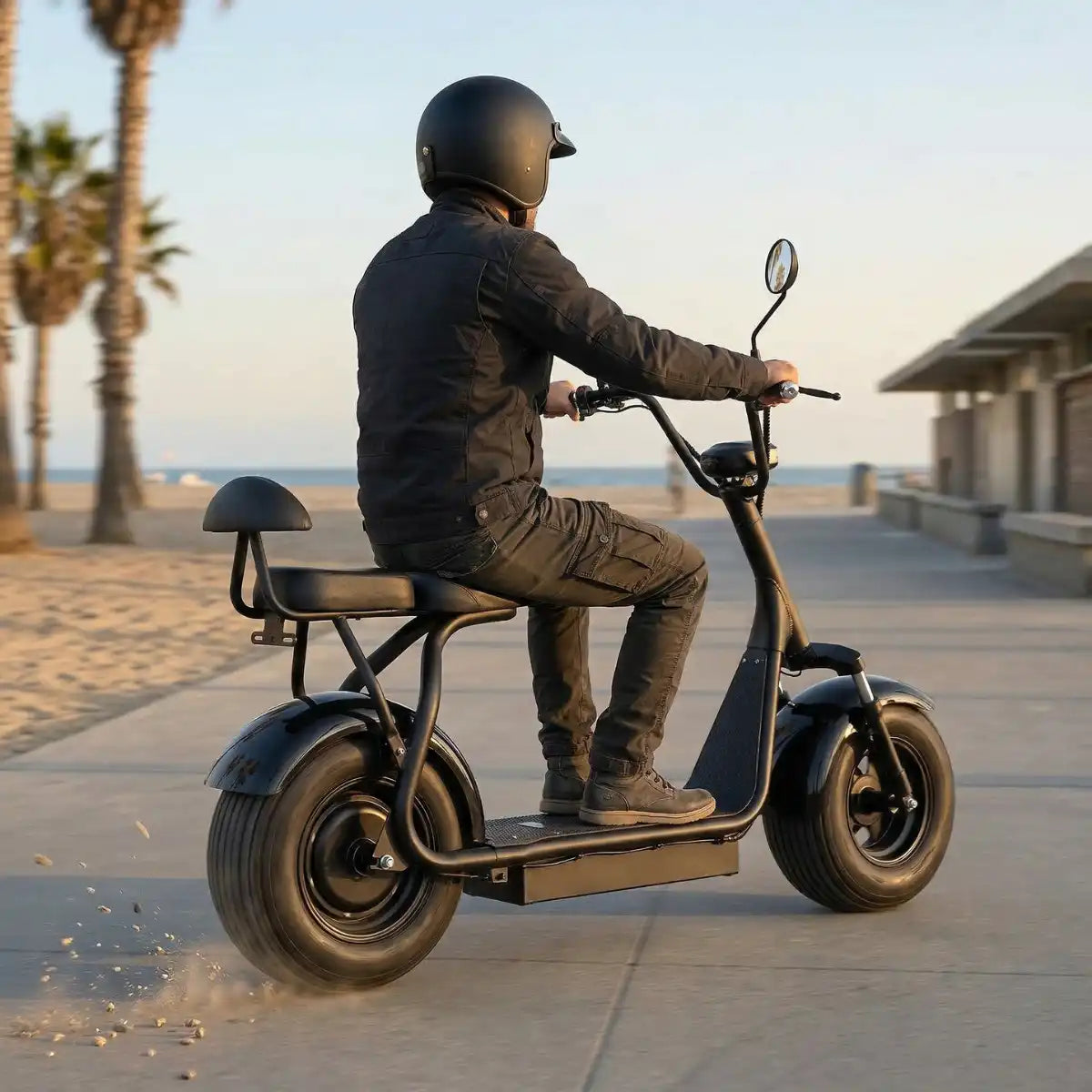 Arktis Motors elscooter Turbo 2000W, 25 km/h, 20AH kraftfullt batteri, svart