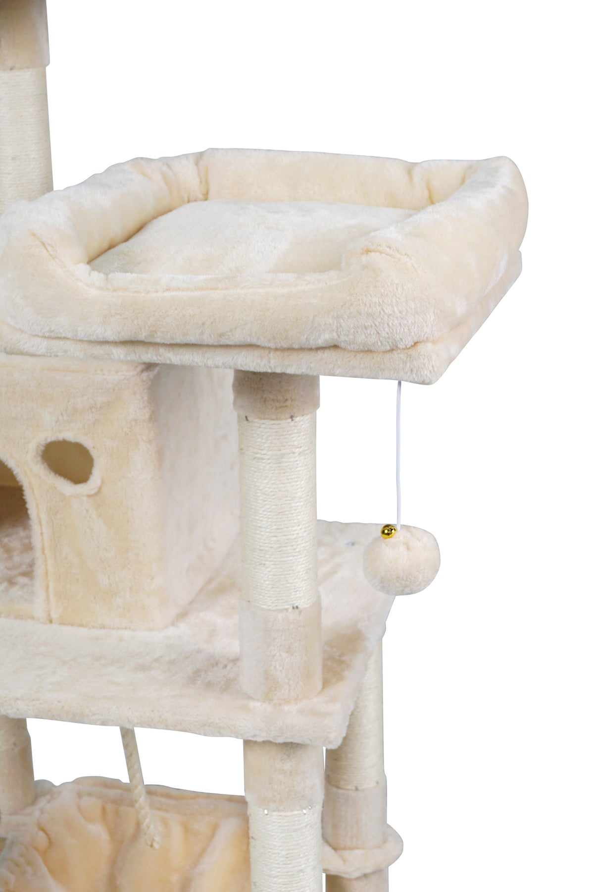 Kissan raapimispuu 143 cm – sisalpinnat, piiloluola, beige
