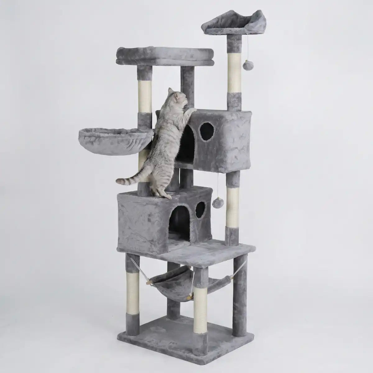 Pohjolan Lemmikkitarvike Kissan raapimispuu 185cm Vaalean harmaa