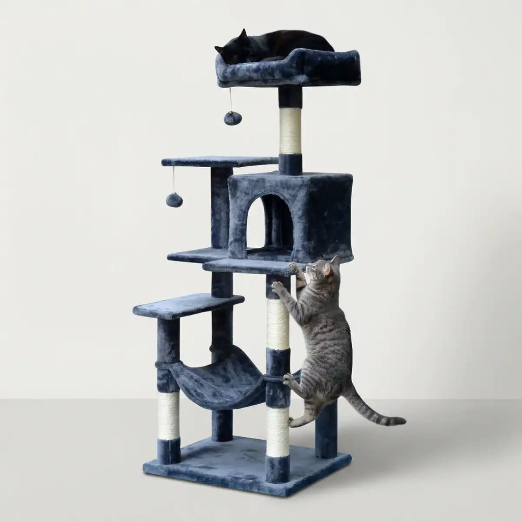 Pohjolan Lemmikkitarvike Kissan kiipeily-/raapimapuu 143 cm, tumman harmaa