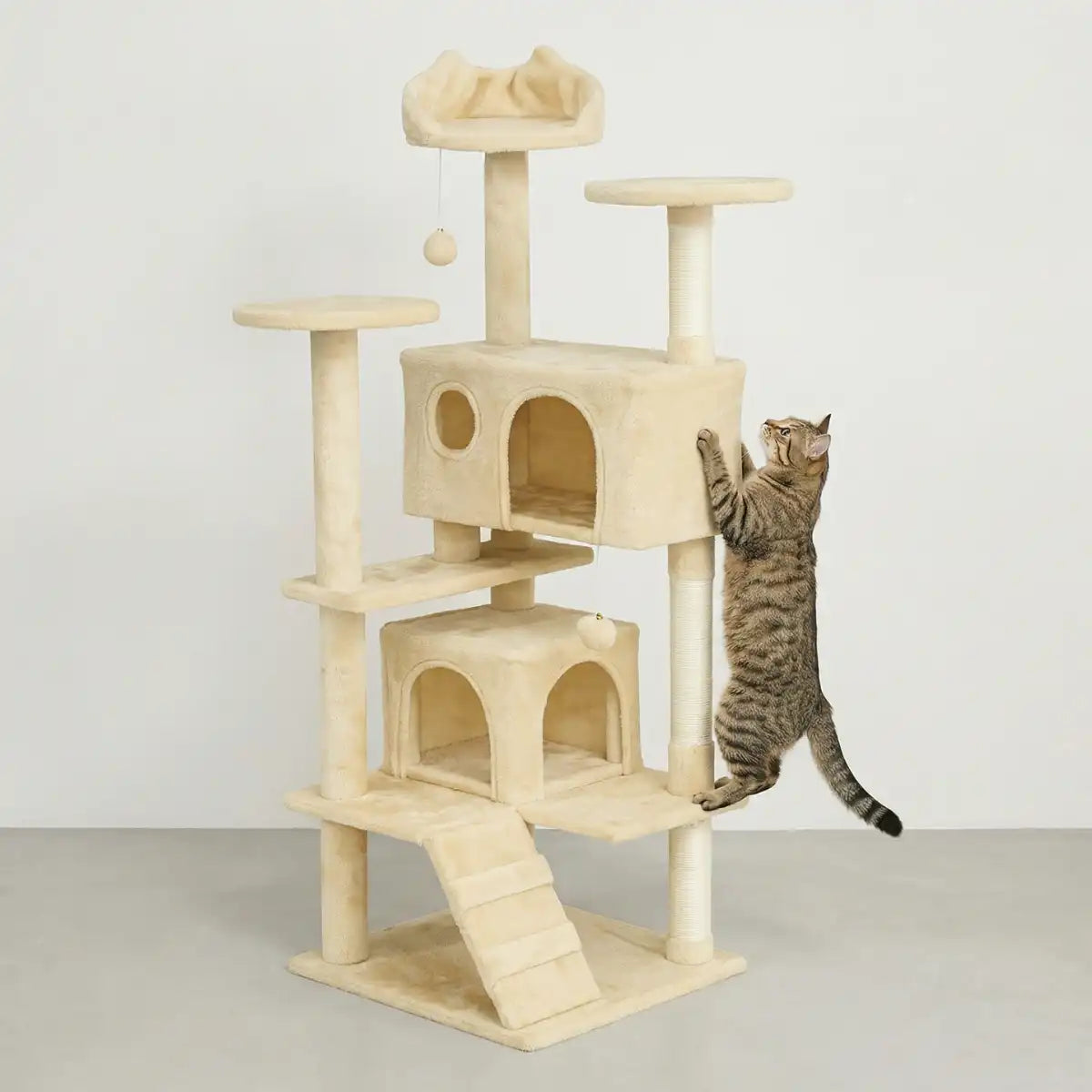 Pohjolan Lemmikkitarvike Kissan kiipeily-/raapimapuu 139 cm, Beige