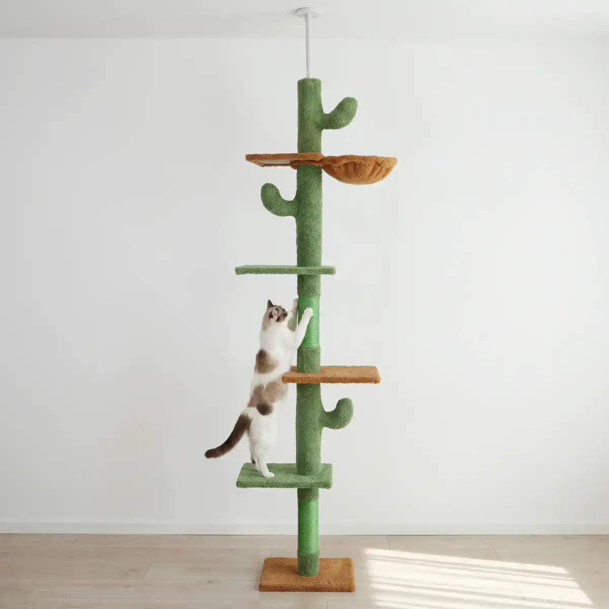 NordDjur Kattklätter-/klösstång 229–275 cm, grön kaktus