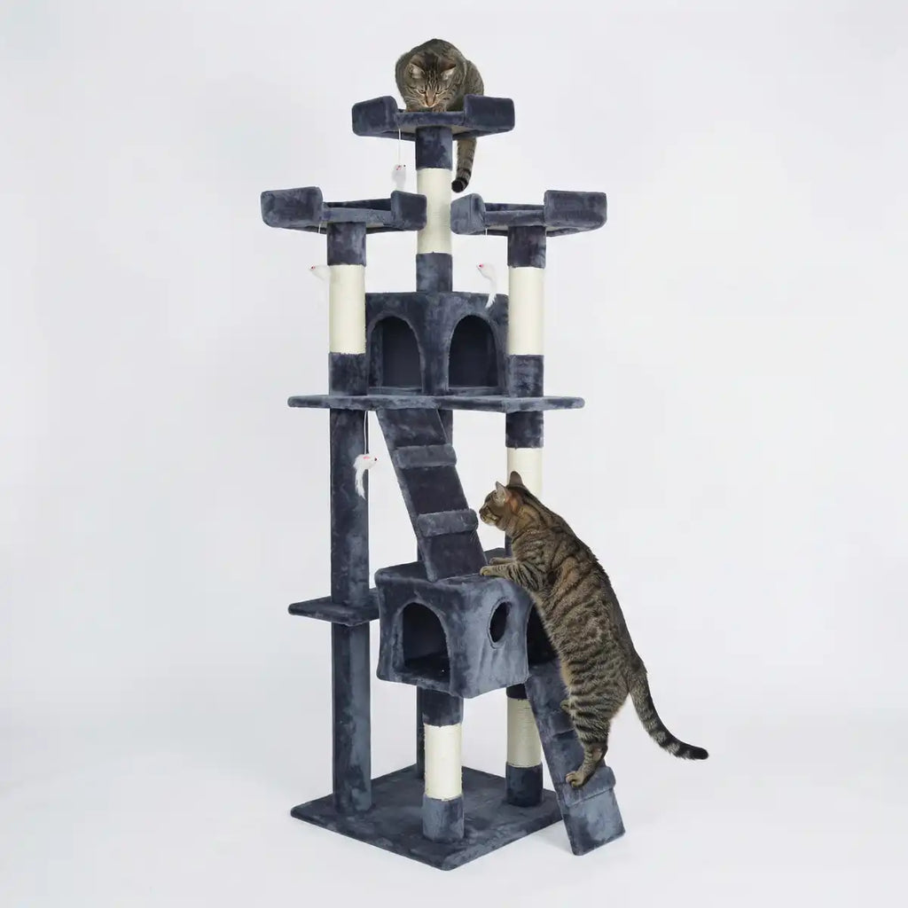 Pohjolan Lemmikkitarvike Kissan kiipeily-/raapimispuu 170 cm, Tumman Harmaa