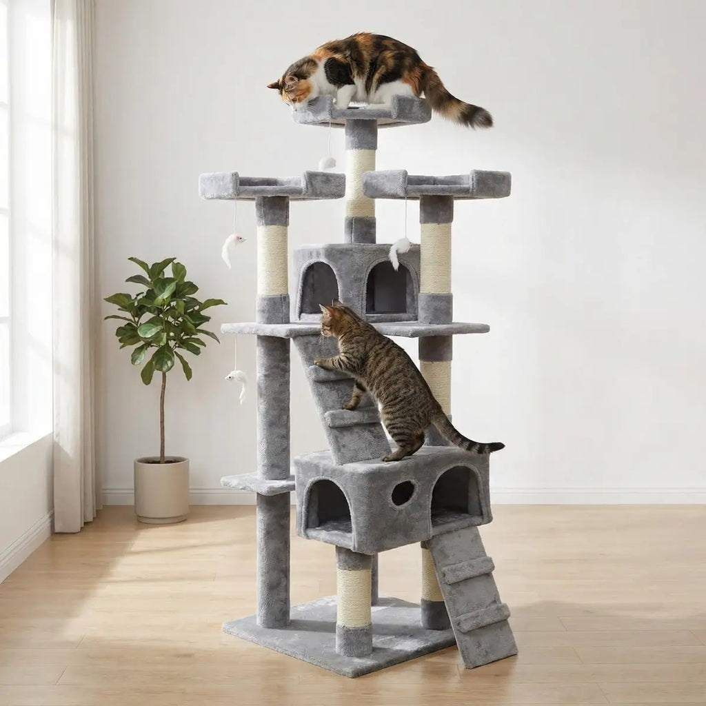 NordDjur Kattklätter-/klösstång 170 cm, ljusgrå