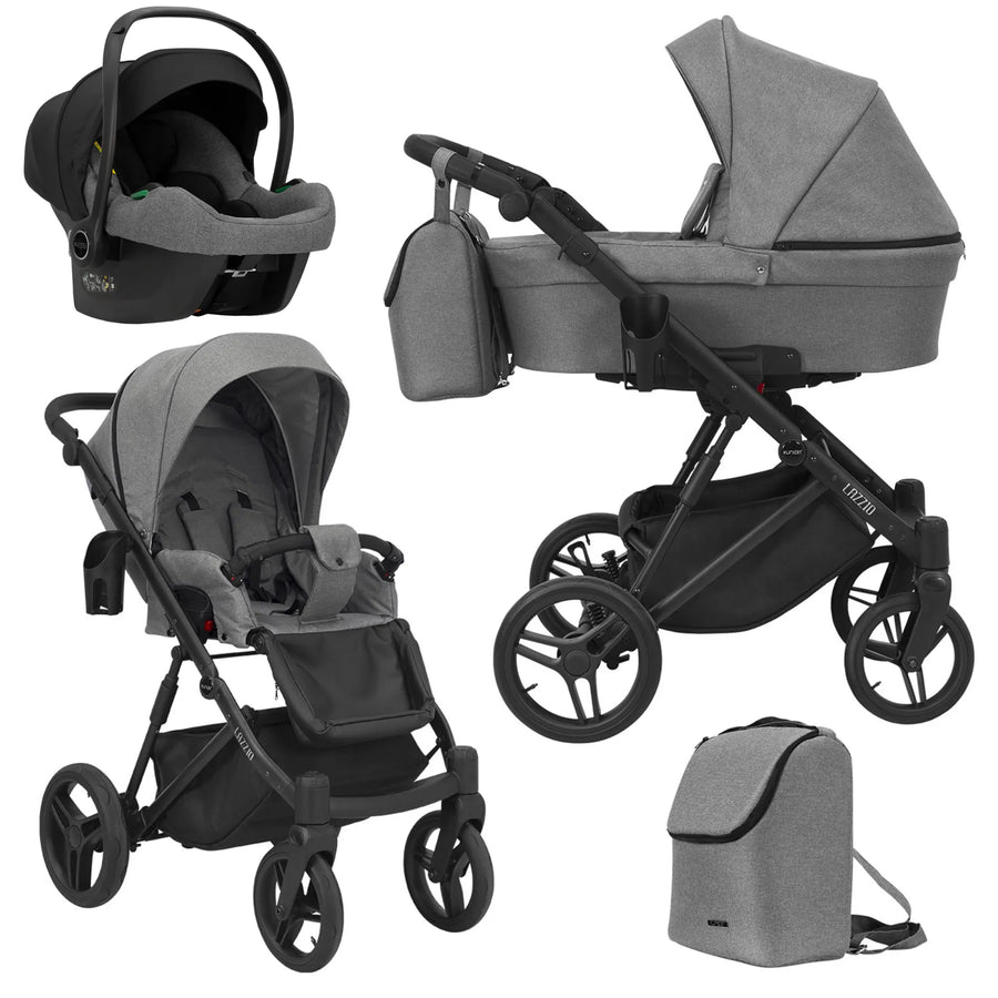 Kunert Lazzio 3-in-1 yhdistelmävaunut Cosmo-turvakaukalolla, useita värejä