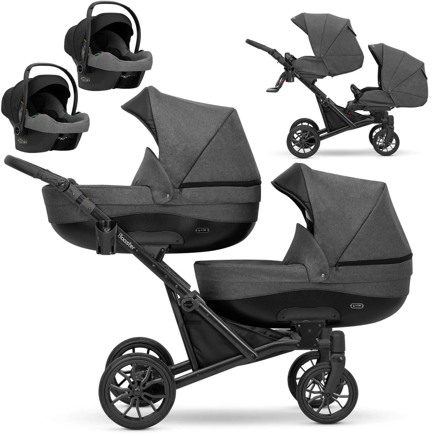 Kunert Booster 3-in-1 sisarusvaunut kahdella Cosmo-turvakaukalolla, useita värejä