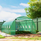 Iso vahvistettu tunnelikasvihuone 170 g/m² katteella, 6 x 3 x 2 m, vihreä