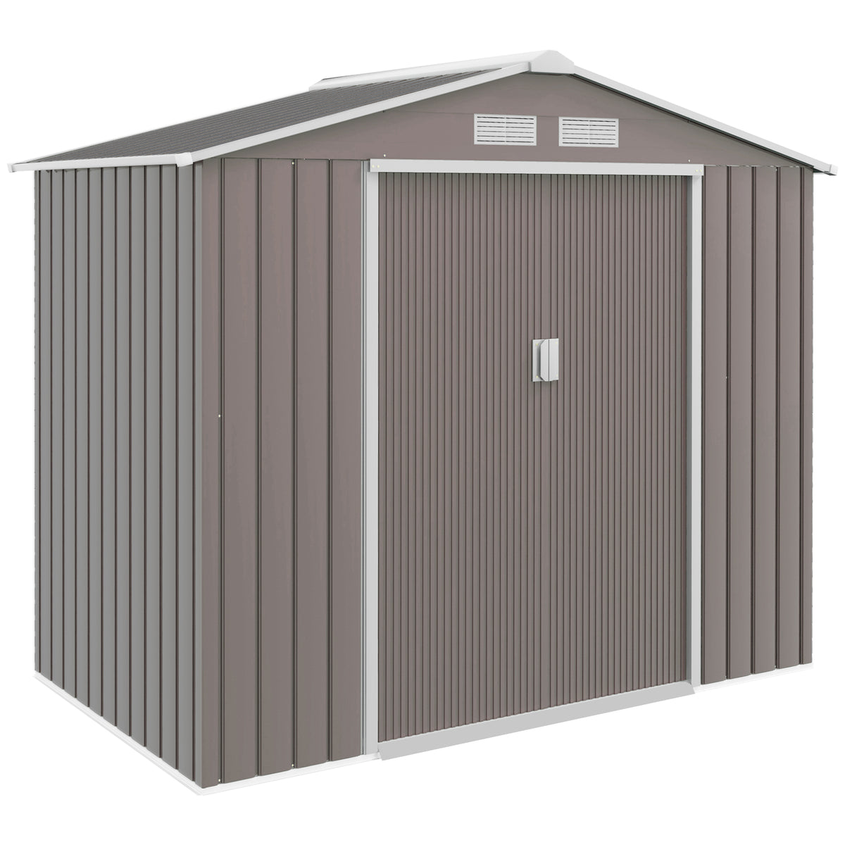 Peltivaja liukuovilla, 2,13 x 1,30 x 1,85 m, harmaa