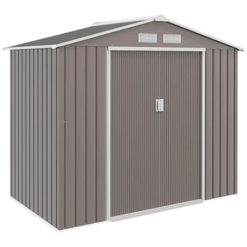 Peltivaja liukuovilla, 2,13 x 1,30 x 1,85 m, harmaa