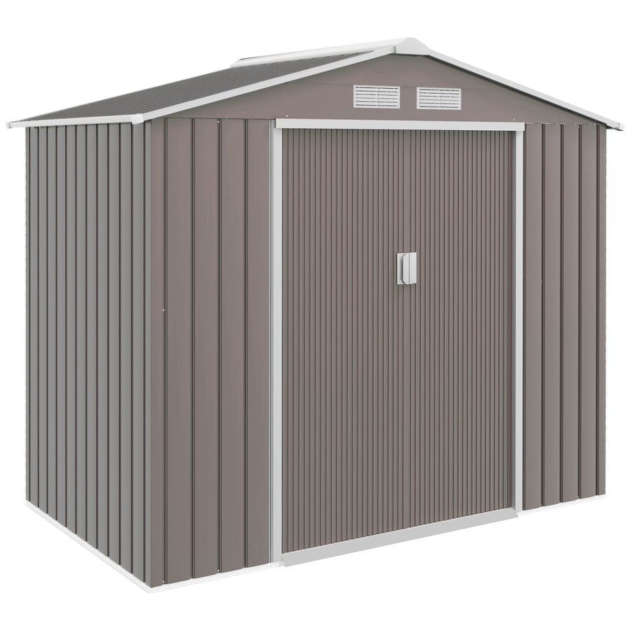 Peltivaja liukuovilla, 2,13 x 1,30 x 1,85 m, harmaa